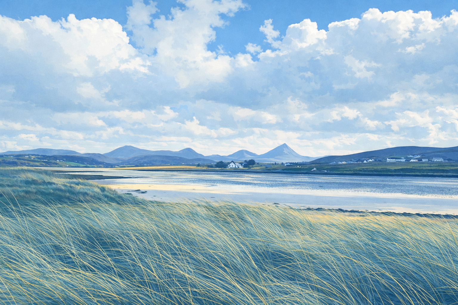 Errigal above Magheroarty coastline